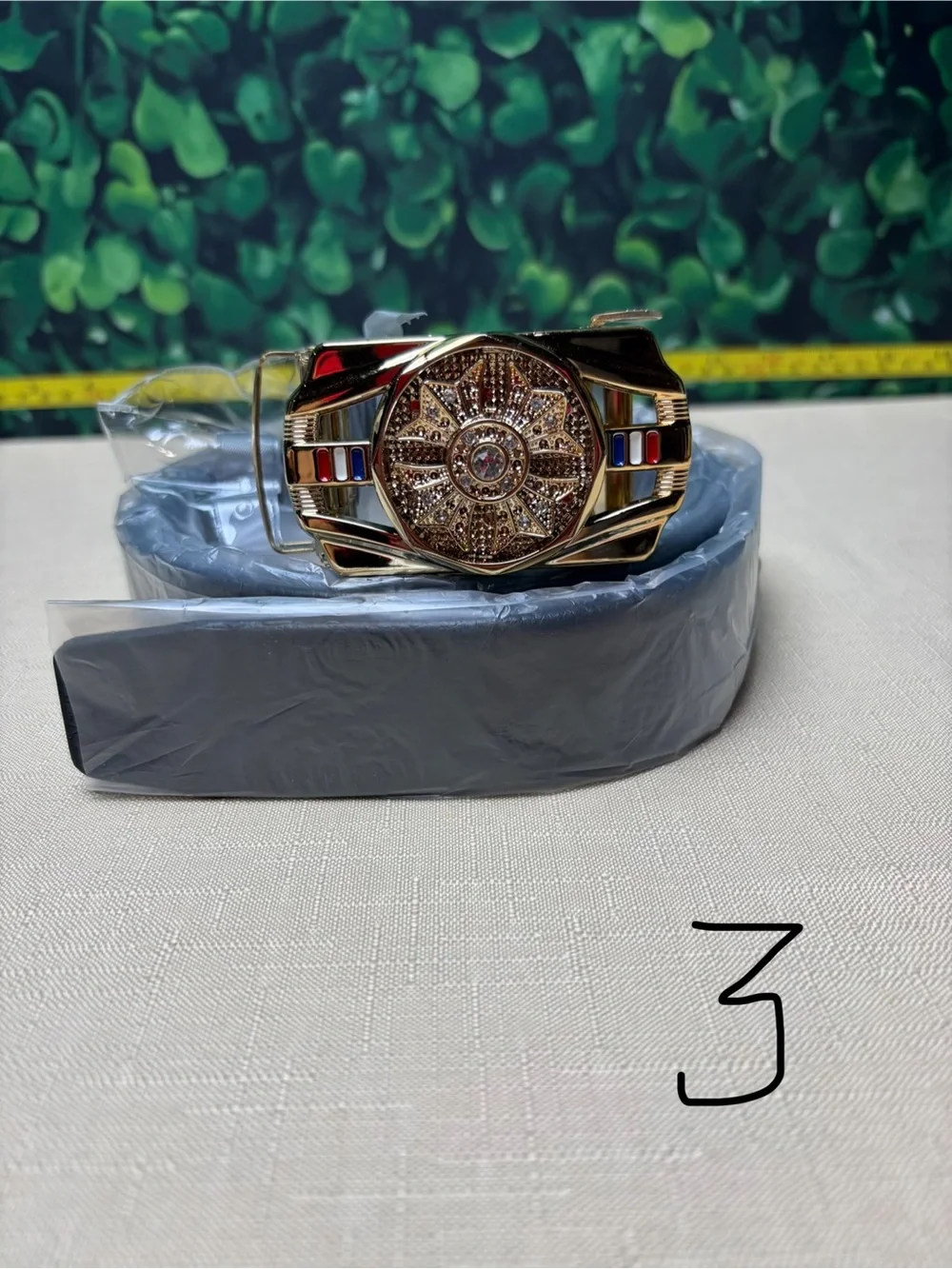 Men's Decorative spinner  Buckle with black Belt